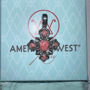 Carolyn Pollack Relios Pink Rhodochrosite Sterling Silver Pendant Enhancer NEW